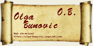 Olga Bunović vizit kartica